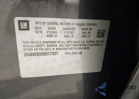 2016 Buick Regal Turbo z USA, uszkodzony, nr VIN 2G4GK5EX8G9177631